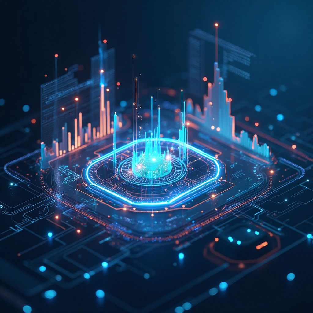 Assistente virtuale AI che interagisce con interfaccia digitale